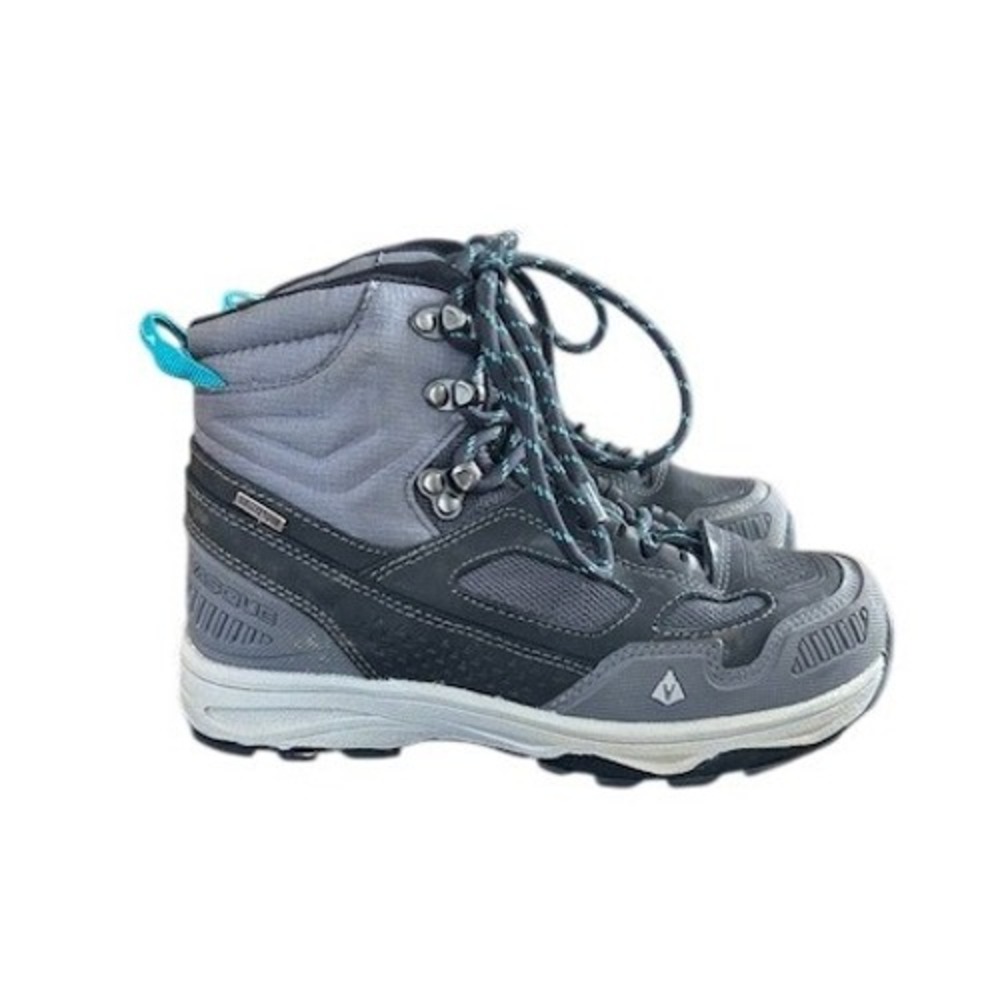 Vasque Kids AT UltraDry Hiking Boots Waterproof Gray Turquiose Lace Up Size 2Y